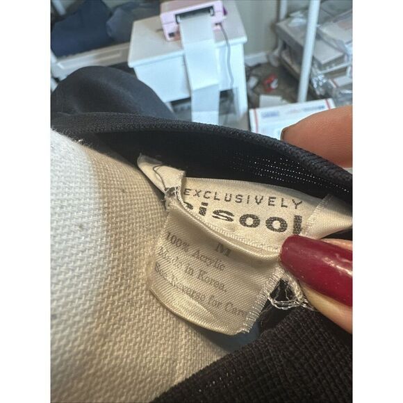 Exclusively Misook Black Open Front Cardigan Sweater Women's Medium Pockets - Picture 4 of 4